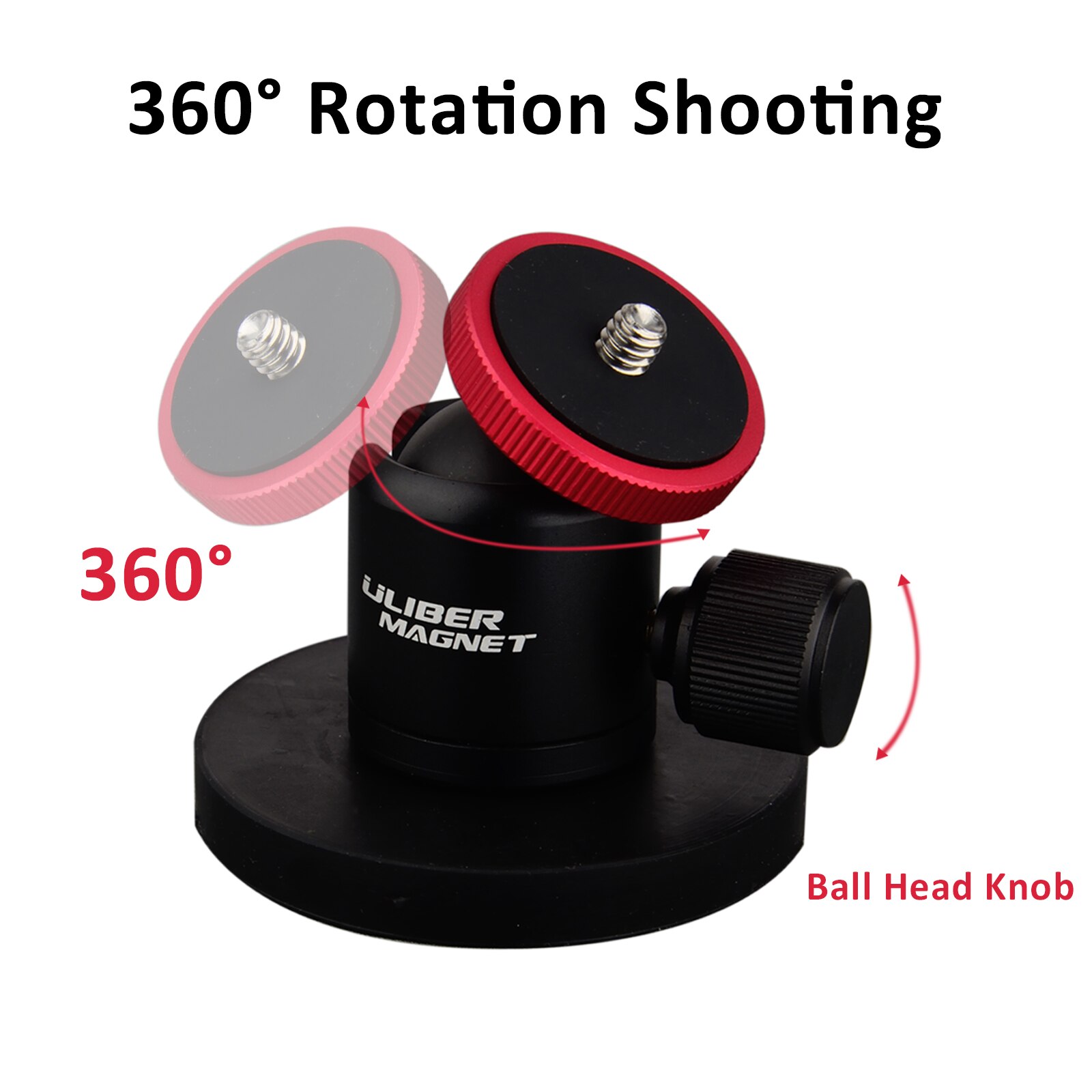 66Mm Magneet Met Rubber 1/4 Inch Schroef Magnetische Camera Mount Stand Voet Nootle Mini Bal Hoofd Zware Metalen hecht Aan Ijzer