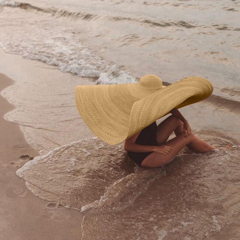 Sommar super stor solhatt strandmössor justerbar hopfällbar stråmössa skydd anti-uv solskydd hattar stråhatt strand va