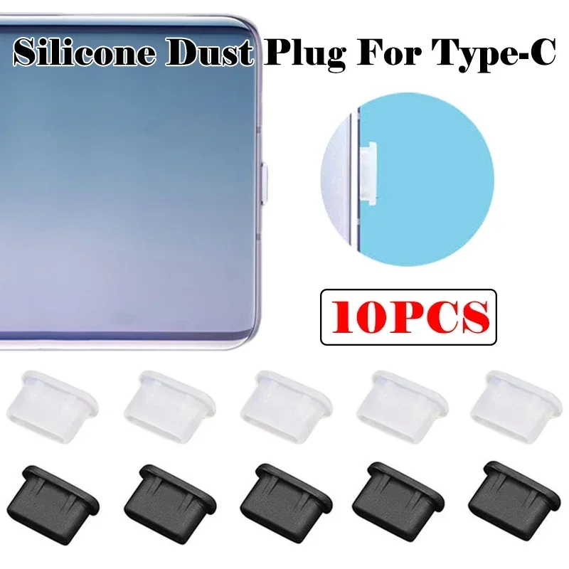 Tapones antipolvo de silicona suave para puerto de carga USB tipo C, tapa protectora a prueba de polvo y agua para teléfono móvil para Samsung y Huawei