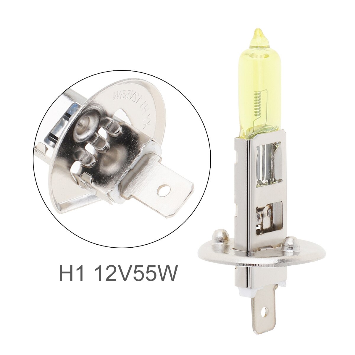 1PC 12V H1 H3 H4 H7 9005 9005 9006 H11 White Yellow Car Halogen Lamp 100/55W Super Bright Auto Front Headlight Fog Bulb for Cars: H1 55W 2500K Yellow