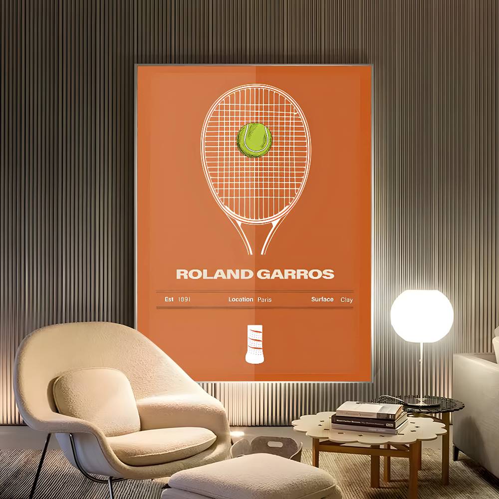 Plakaty Tenisowe zatrzasnąć seria wielki Tenis HD Samoprzylepne Wodoodporne Dekoracje Ścienne robić Salonu, Sypialni, Baru, Estetyczne: Xl / Czerwony