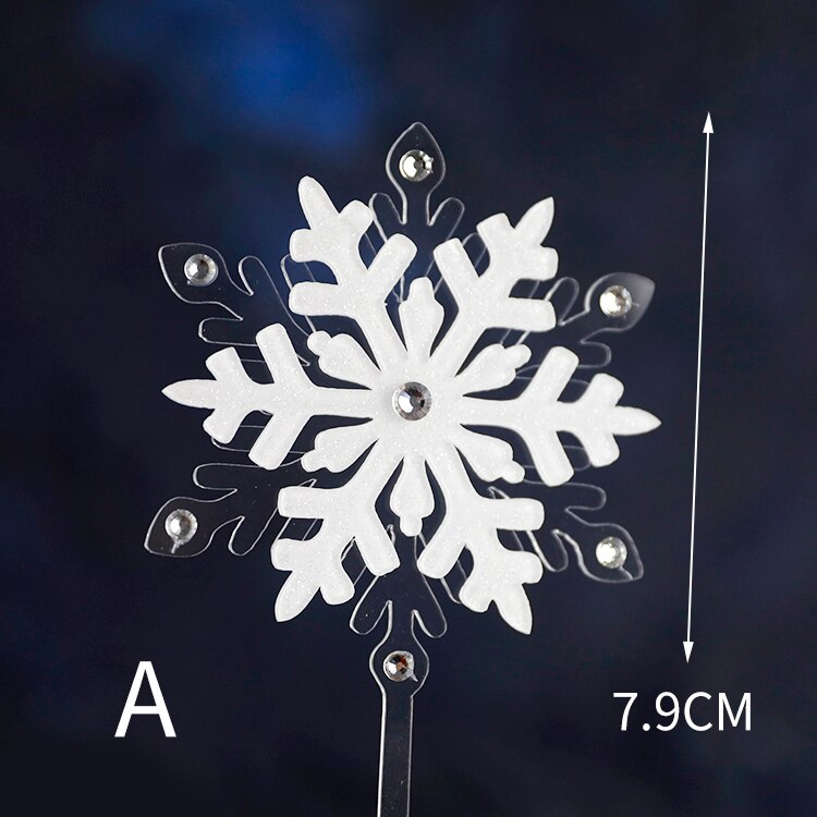 Costume de noël rose en fil d'arbre | Décorations de princesse de neige pour filles, décoration de gâteau, fournitures pour fête d'enfants, pour la pâtisserie, adorables: snowflake A