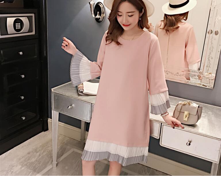 Spring Maternity Dresses Long Sleeve Pregnancy Dress Chiffon Clothing Ruffles Casual Clothes for Pregnant Women dresses
