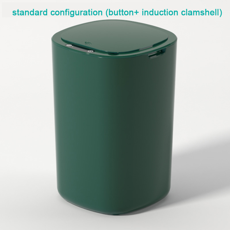 15L Smart Prullenbak, Automatische Elektrische Prullenbak Voor Keuken, Badkamer, Woonkamer, inductie Kick Usb Charger Prullenbak: 12L Green