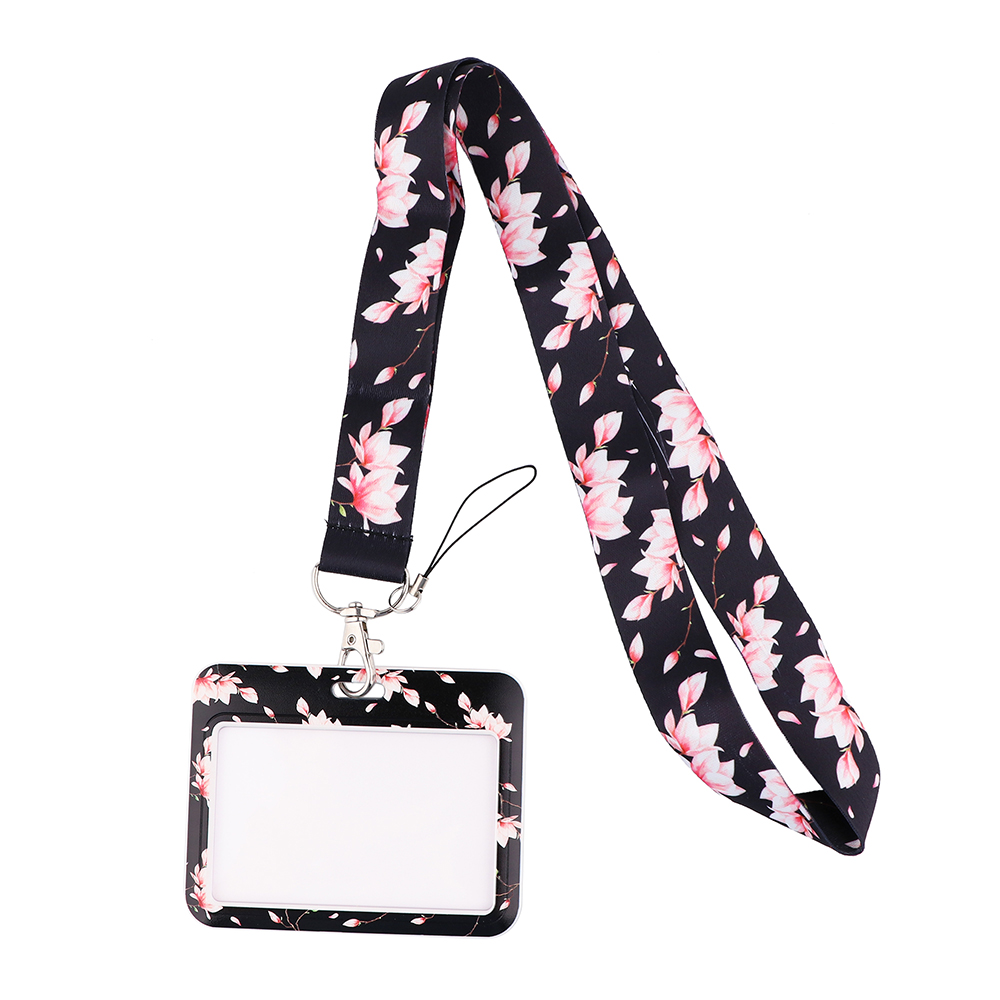 CB896 Kersenbloesems Mode Bloemen Lanyard Credit Card Id Houder Tas Student Vrouwen Bank Bus Visitekaartje Cover Badge: 26