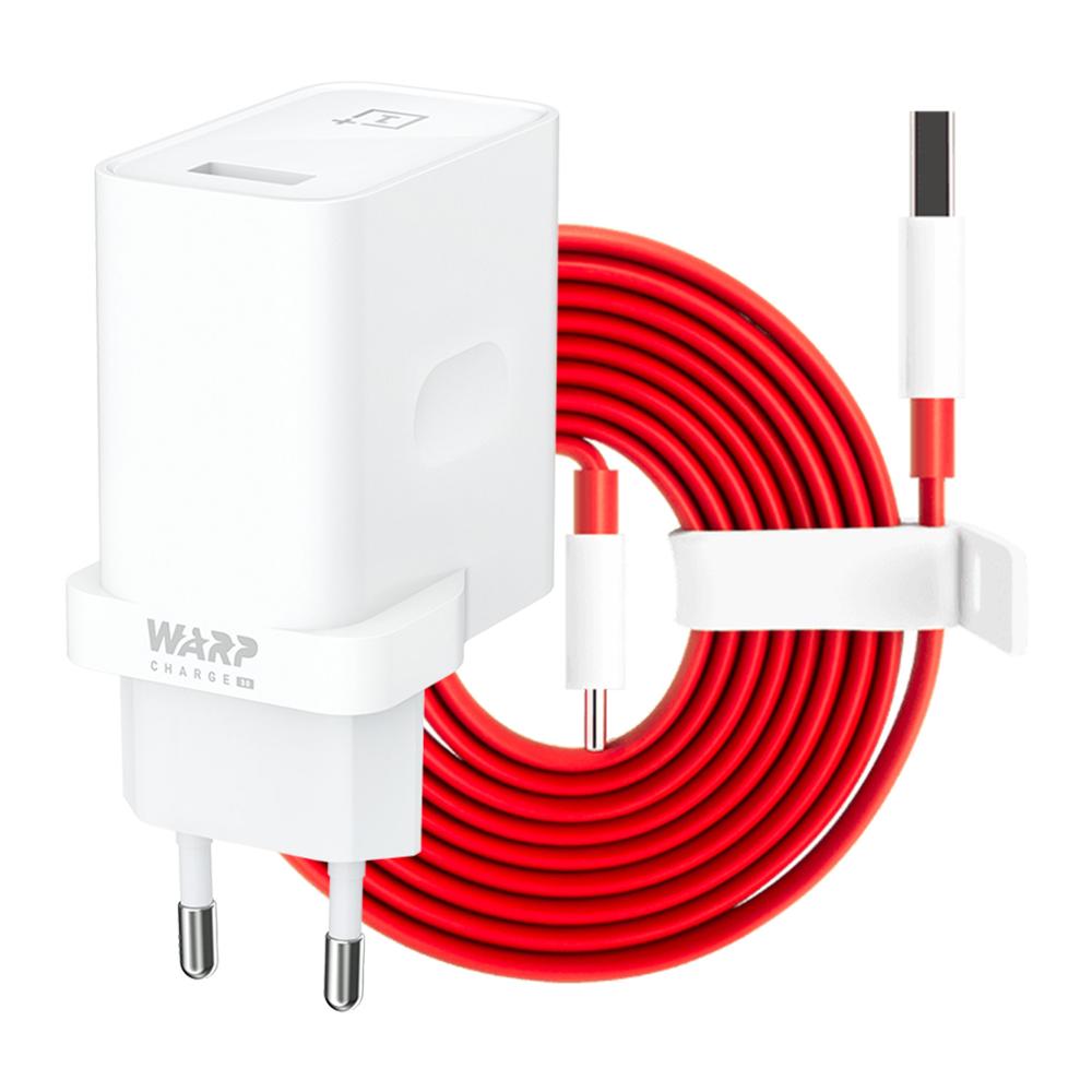 100% Official Original OnePlus Warp Charge 30 Power Adapter EU Charger 30W x1 150CM Type-C Cable x1