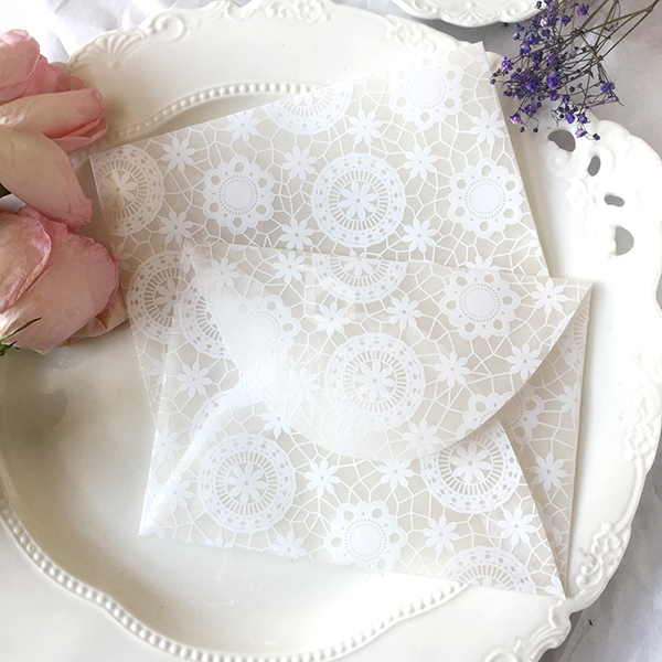 20pcs/lot Sulfuric Acid Paper Lace Envelopes, Postcard Packing Envelope Bag, Wedding Invitation Envelopes