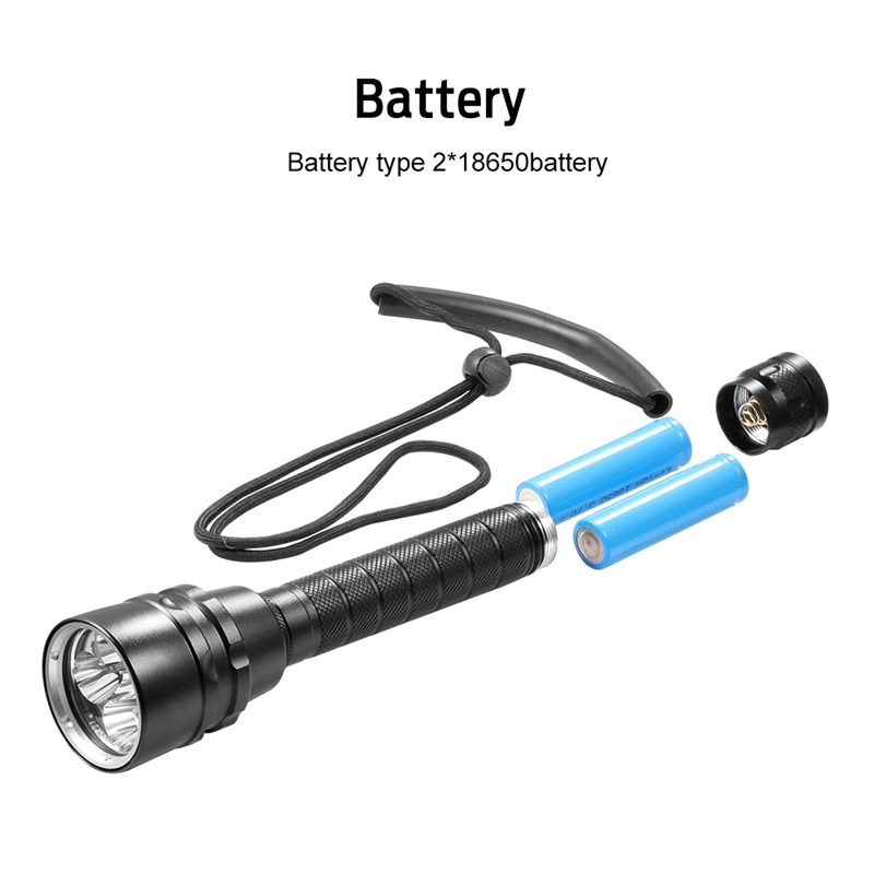 Professionele Super Krachtige 8000LM led Duiken IPX8 Waterdichte Zaklamp Duiker Licht LED Onderwater Zaklamp Lamp Lanterna