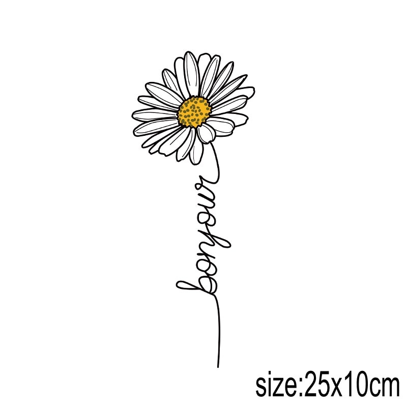 25X10Cm Bloemen Ijzer Op Patches Voor Diy Warmteoverdracht Kleren T-shirt Thermische Transfer Stickers Decoratie Afdrukken