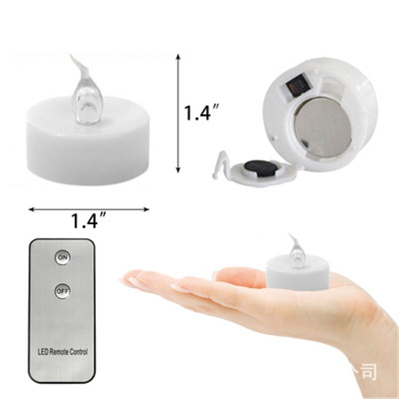 24 stk batteridrevne led-lys fjernstyrte flimrende votive telyslampe bryllup valentine hjemmefest
