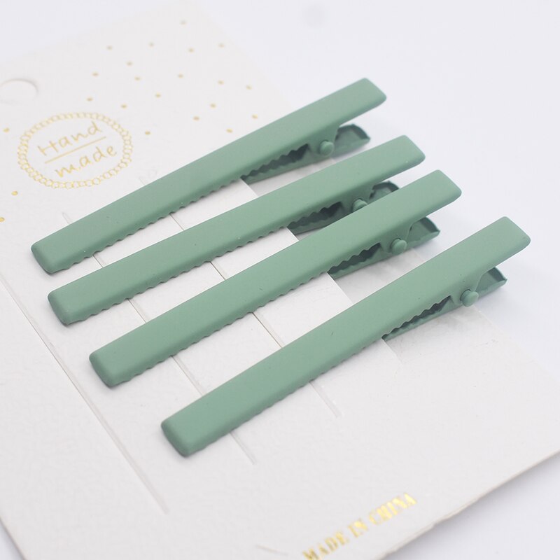 Color thickened Metal duck's mouth clip Stainless steel duck's mouth clip Candy-colored square duck's mouth clip: 4ofgreen6cm