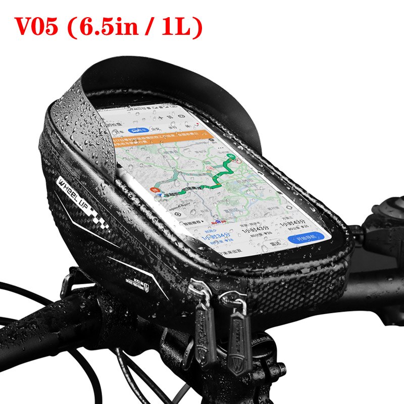 Waterdichte Fietstas Voor Fiets Telefoon Houder 6.5 Inch Touch Screen Reflecterende Mtb Frame Voor Tube Accessoires: V05