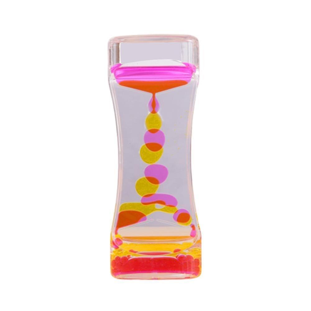 Dubbele kleur zand zandloper drijvende olie vloeistof visueel speelgoed decoratie beweging bureau timer klok glas acryl huis ornament  a9 u 3: C