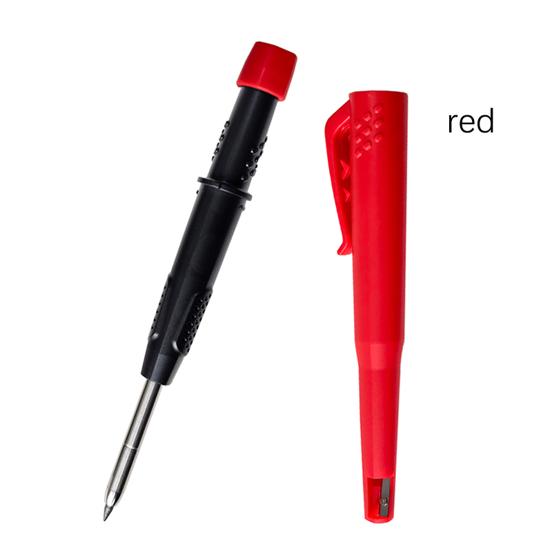 5 Colors 2.8mm Woodworking Automatic Pencil with Protective Cover Pencil Sharpener 2B Multi-Color Lead Deep Hole Marking Pen: Blue