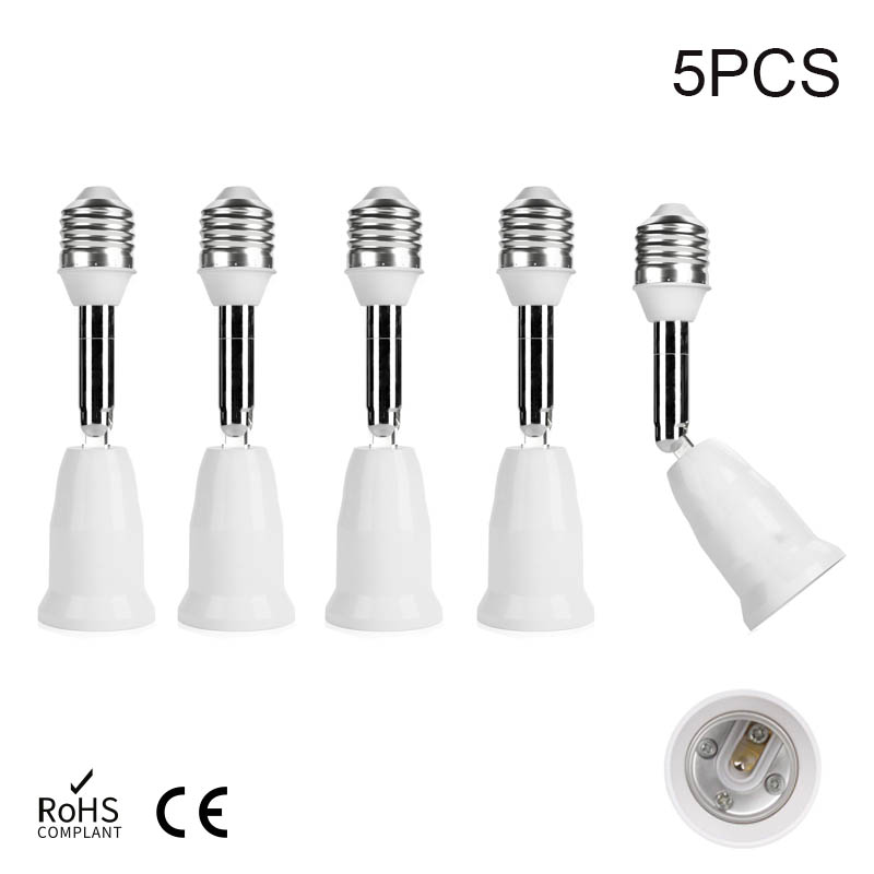 E26 E27 casquillo de bombilla 180 grados extensión ajustable Flexible bombilla de cerámica mediana convertidor adaptador de casquillo de lámpara