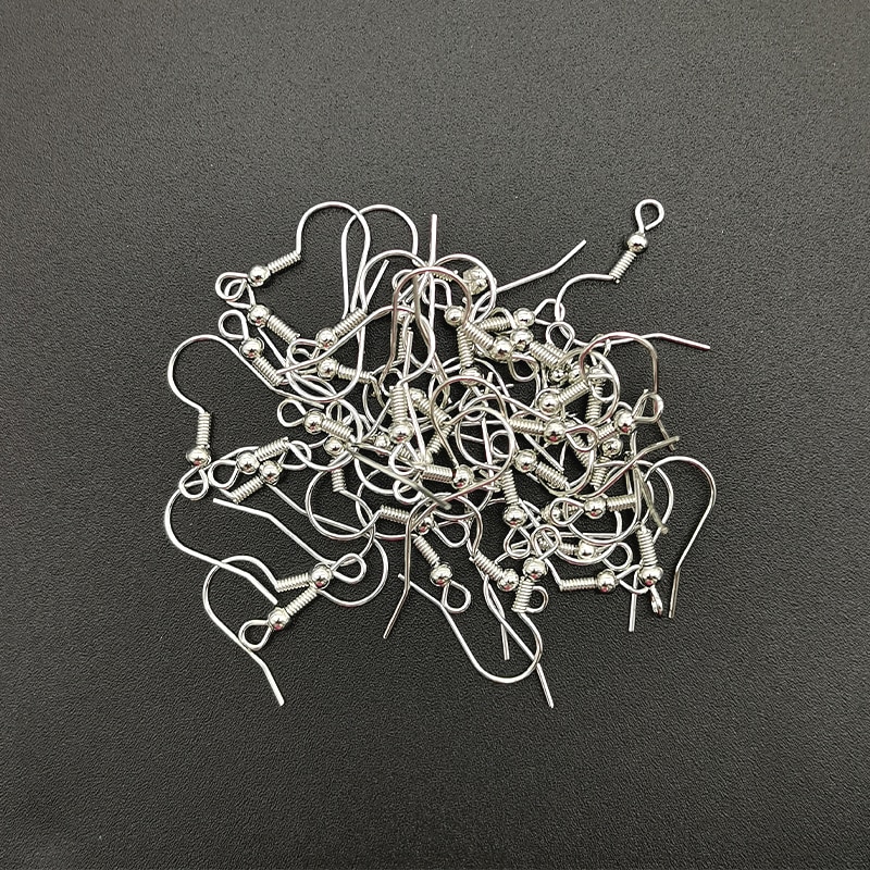 100pcs Eardrop Earring Clasps Fish Dangler Hook DIY Earring Base Findings For Jewelry Making Supplies Ear Wire