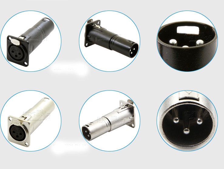 5pcs/lot 3 Pin XLR Female to XLR Male FeedThru Adapter adaptor Chassis Lock Socket Connector For D Panel Mounting
