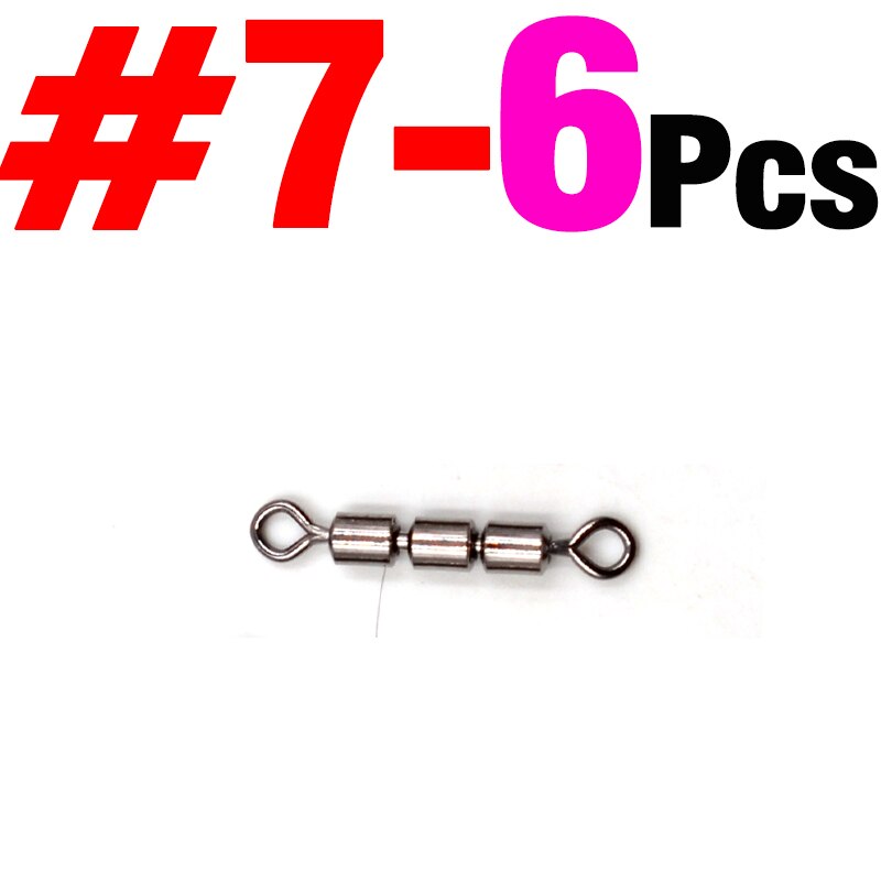 MNFT 6Pcs High Speed 3 Roller Swivels Brass Triple Rolling Swivels 3 Rollers Saltwater Swivels Have Multiple Sizes
