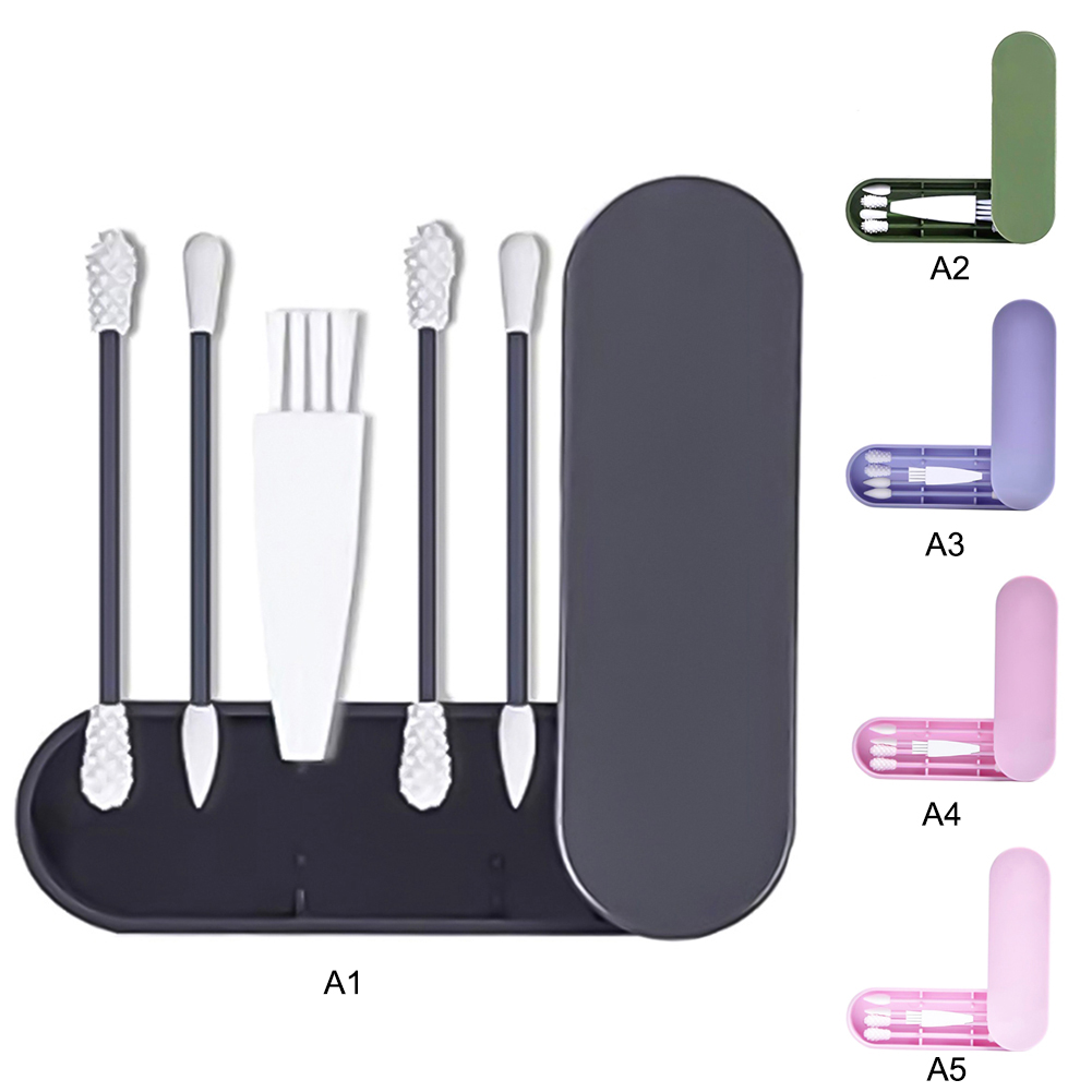 5 in 1 Silicone Cotton Swab Ear Eye Cleaning Washable Makeup Swabs Soft Flexible Reusable Makeup Tools Set