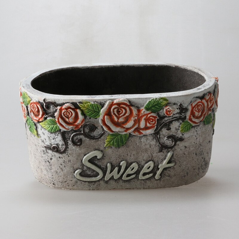 Rose Wijnstok Bloem Relief Europese Stijl Cement Pot Siliconen Mal Decoratieve Retro Industriële Handgemaakte Diy Mold Clay Craft Mold