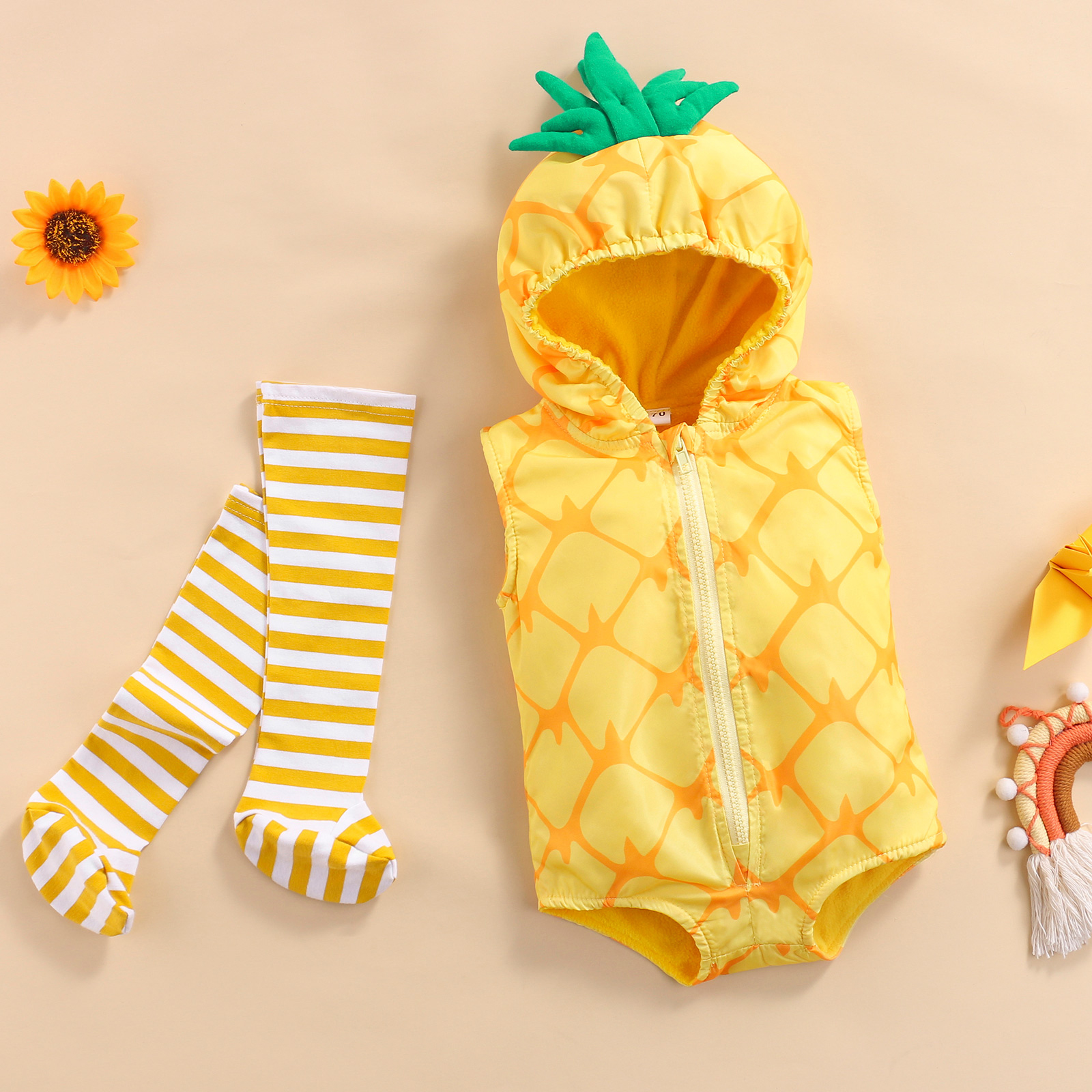 Ma &amp; Baby-Mono de piña para bebés de 0 a 24 meses, ropa de de cumpleaños con calentadores de piernas, disfraz de bebé