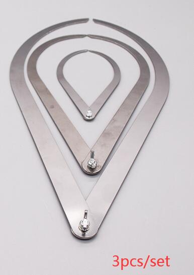 Keramische Remklauw Gebogen Buiten Remklauw Klem Rechte Been Inner Card Sculptuur Keramische Meten Aardewerk Tool 4-12Inch: S 3PCS