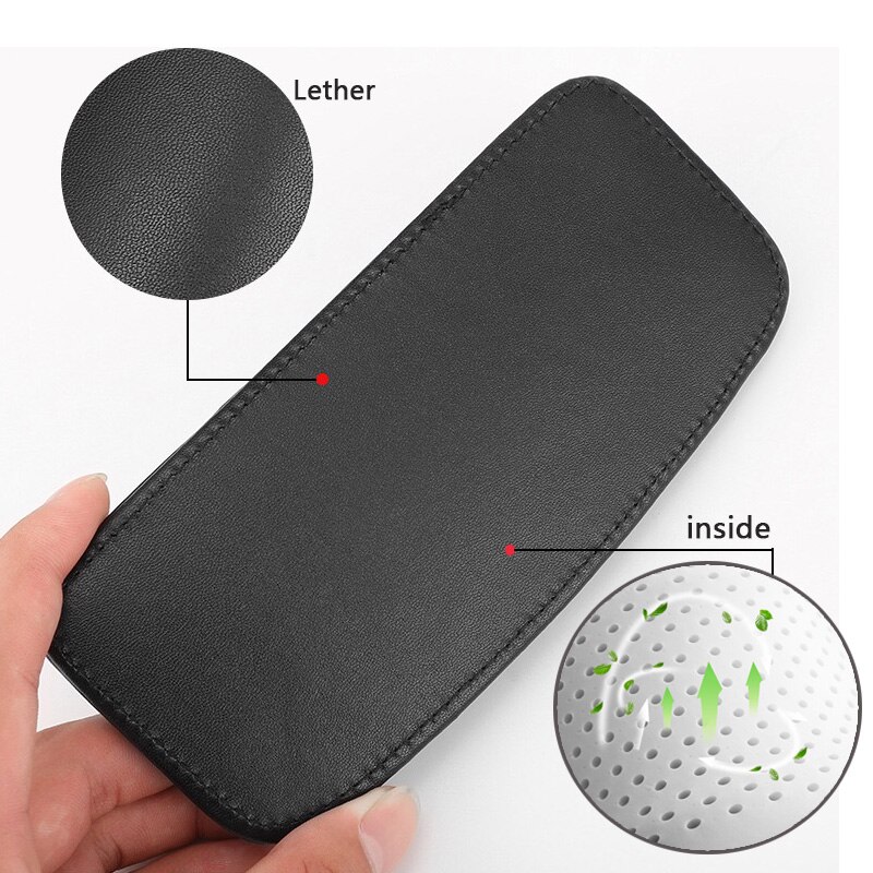 1 stk svart bil knepute skinn knepute for bil interiør pute komfortabel minneskum universal til bil lastebil 18 x 8cm