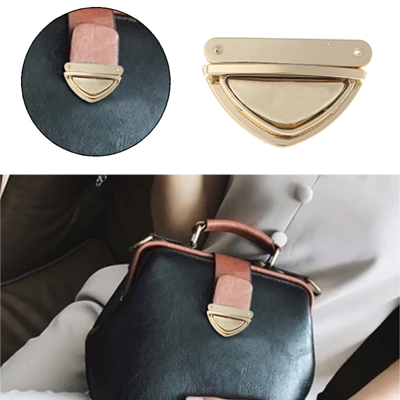 1PC Dreieck bilden Verschluss Drehen sperren Twist Schlösser für DIY Handtasche Schulter Tasche Geldbörse