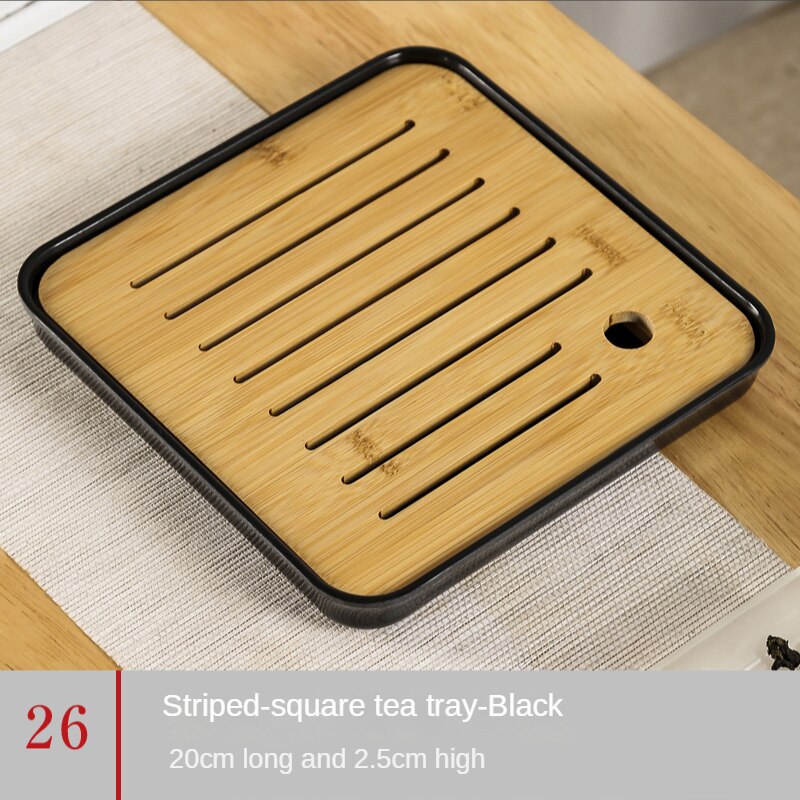Simple Japanese-style Dry Tea Tray Melamine Bamboo Tea Table Water Storage Hotel Travel Tea Set Home Portable Tray Wooden Tray