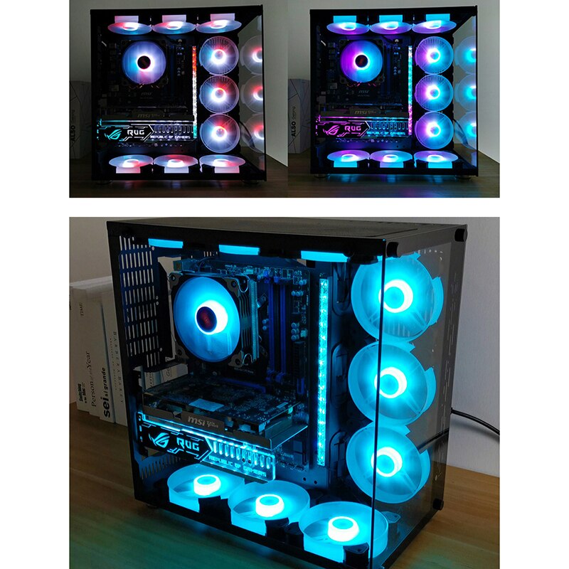 RGB Case Fans 120mm Ultra-Quiet RGB Chassis Cooling Fans with Remote Controller Speed Adjustable Colorful Radiator Fans Cooler