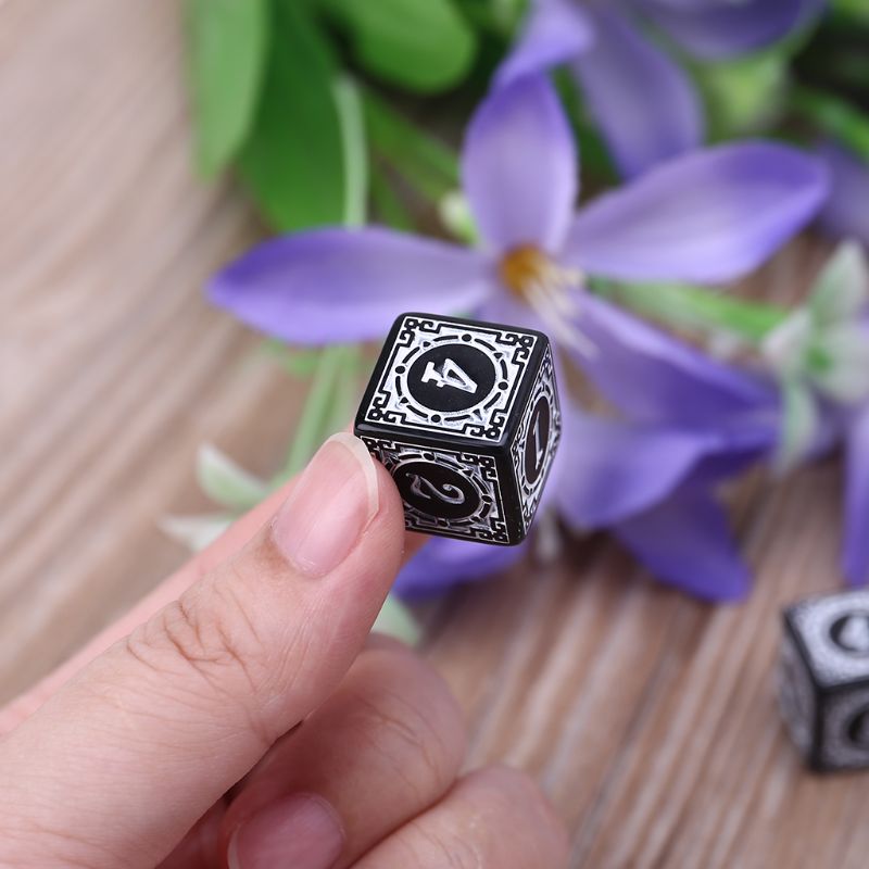 10Pcs D6 Polyhedral Dice Square Edged Numbers 6 Sided Dices Beads Table Board Q1FF