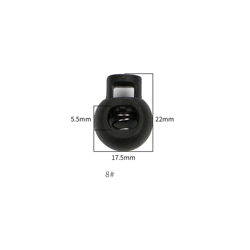 20-50 Pcs Single/Double hole Plastic Stopper Cord Lock Tighten Spring Cord End Buckles DIY Clothes Setting Button Accessories: 8 black / 20pcs