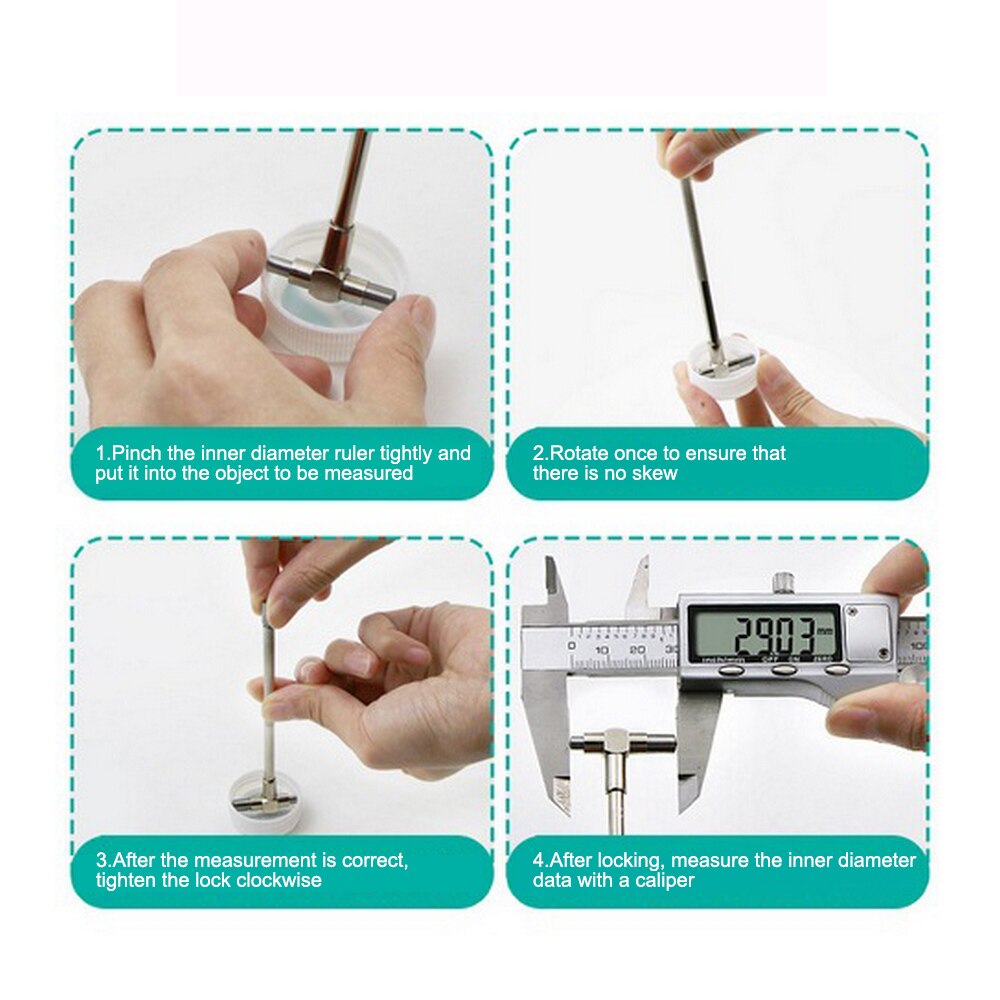 6Pcs 8-150mm Telescoping Gauge Set Micrometer Measurement Internal Gauge Kit Hole Gauges for Quick Inside Measurements of Holes