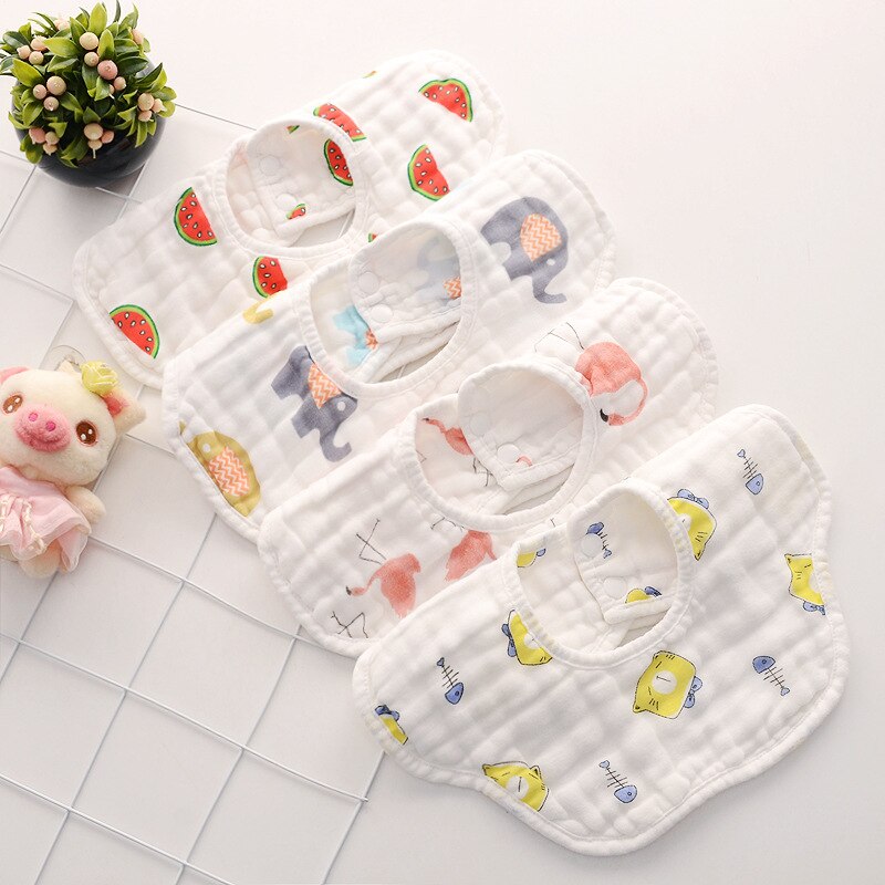 Baby Lätzchen 360 Grad Drehung 8 Schichten Blick Musselin Baby freundlicher Bandana Spucktuch Weiche Neugeborenen Speichel Handtuch Baby zeug