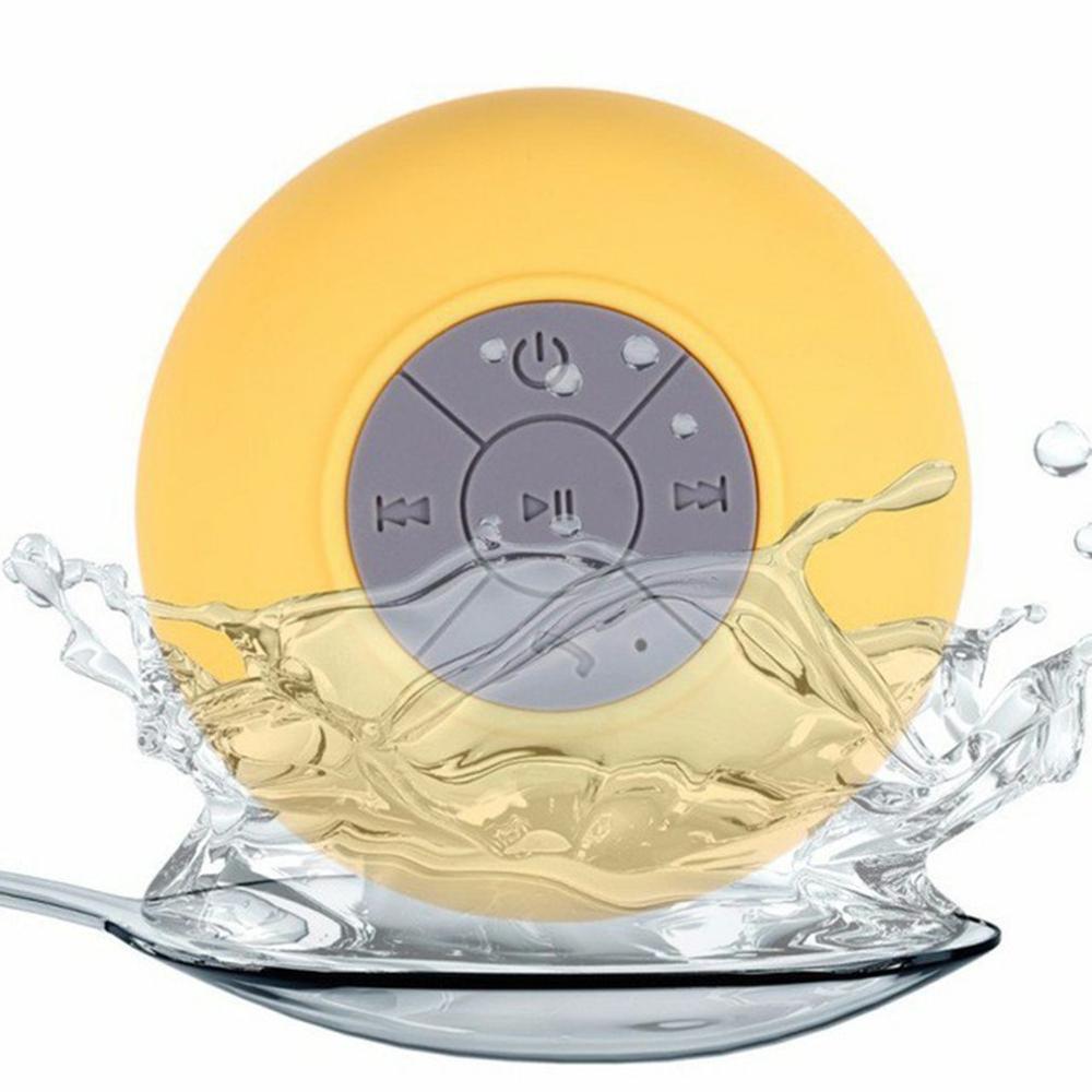 Mini Altavoz Bluetooth portátil impermeable inalámbrico manos libres altavoces, para ducha, baño, piscina, coche, Playa y Outdo: Amarillo