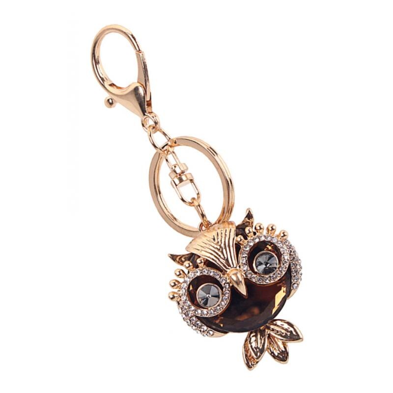Owl Crystal Rhinestone Key Rings Pendant Key Chain For Women Girls
