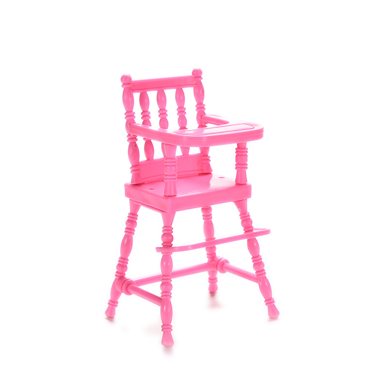 Plastic Bed Bedroom Table Chair Swing Furniture For Dolls Dollhouse Furniture Pink Color Toy For Children Doll Pretend Play Toy: 12