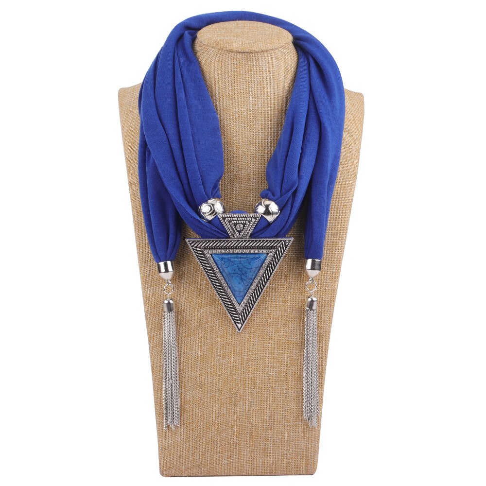 Écharpe à chaîne pour femmes, bijoux à la , collier, écharpe à pendentif, Foulard de tête, Hijab pour femmes, accessoires: Bleu
