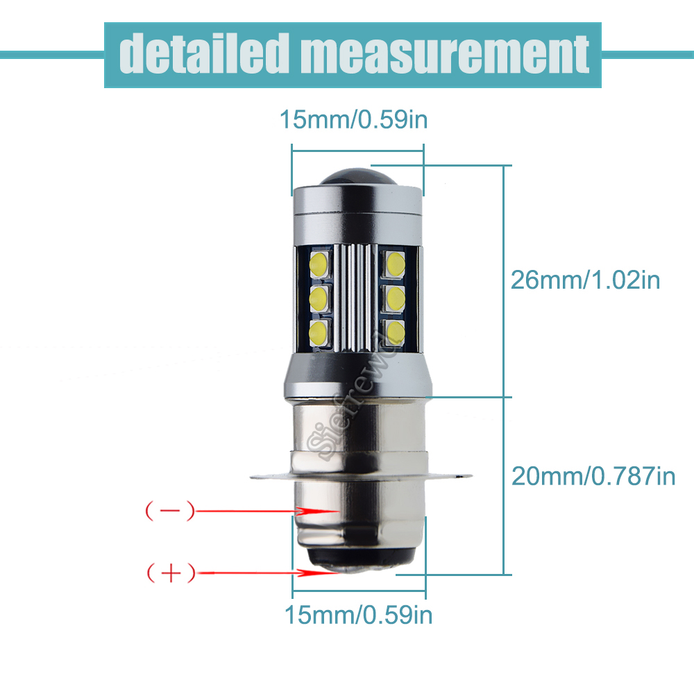 1Pcs 6V 12V Motorcycle LED Headlight Bulb P15D PX15D P15-25-1 T19 3030SMD White High Low Beam Scooter Moped ATV Front Lamp Light