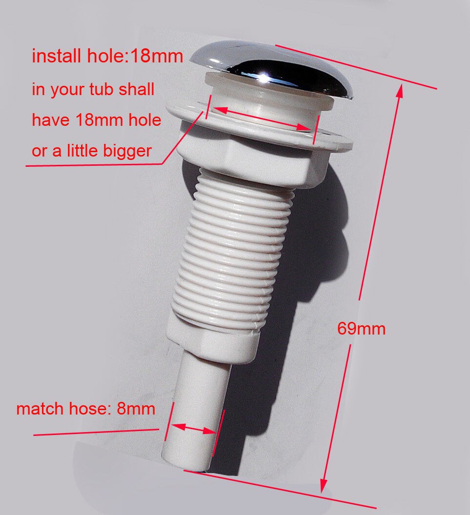 Bath air blower nozzle Bathtub spa Air bubble jet with Chrome plating