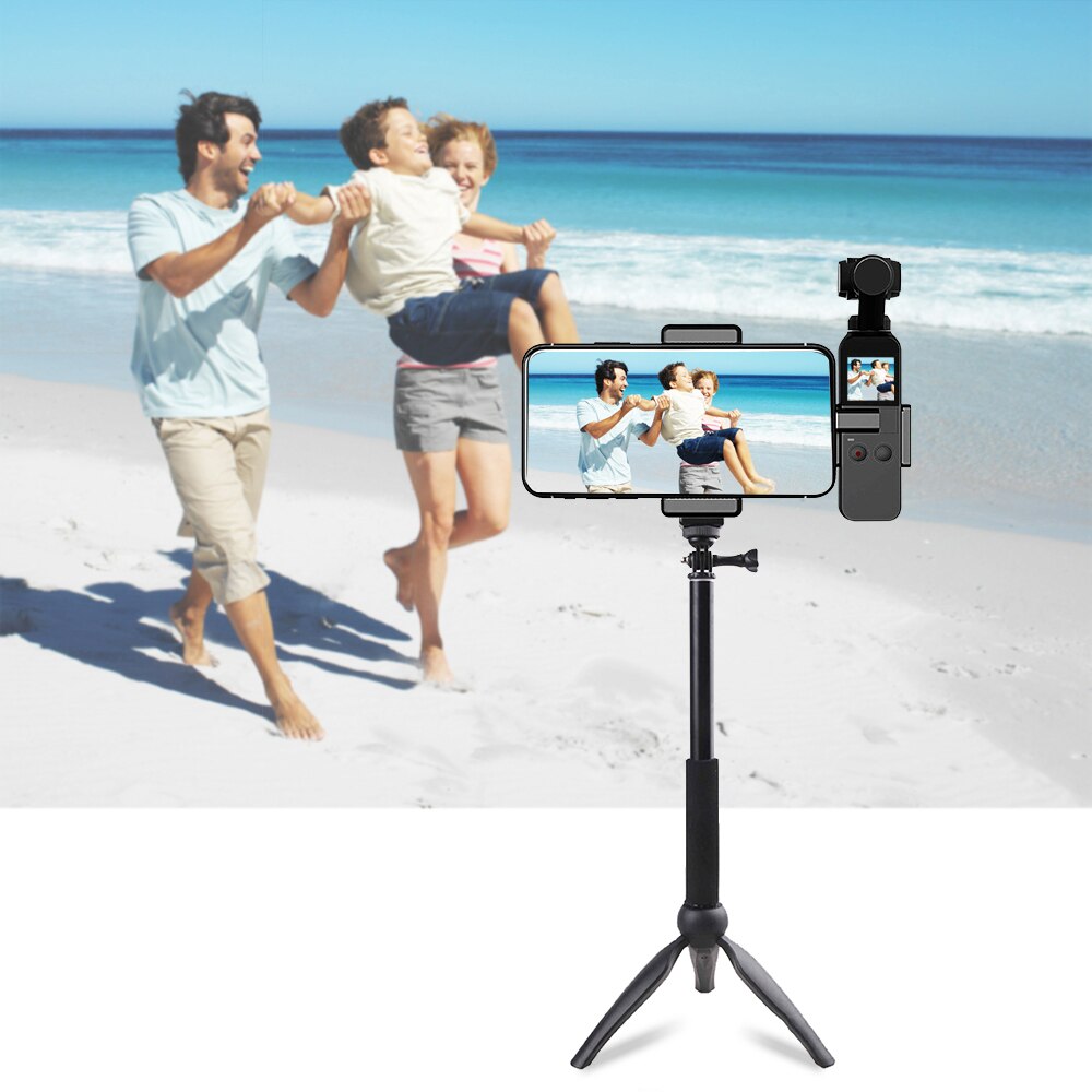PULUZ-Soporte de pinza para móvil, montaje de trípode para DJI OSMO Pocket, soportes de extensión fijo, 1/4 pulgadas