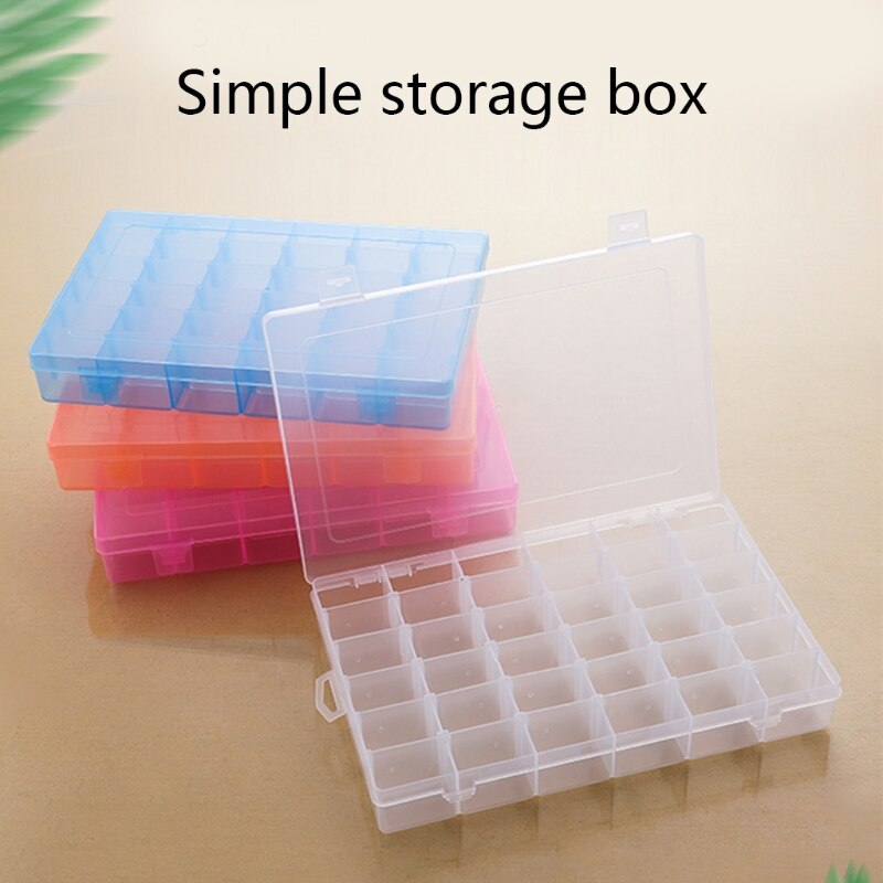 Boîte de rangement à 36 compartiments avec séparateur amovible, conteneur Transparent et détachable pour bijoux et fournitures de couture