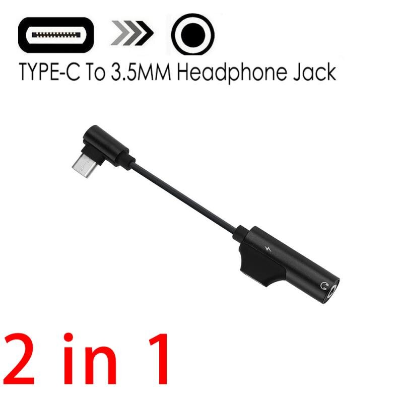 2 In 1 Combo Oortelefoon Audio Transfer Oplaadkabel Type C Male Naar 3.5Mm Vrouwelijke Adapters Aux Adapter Voor Iphone xiaomi Huawei: 3