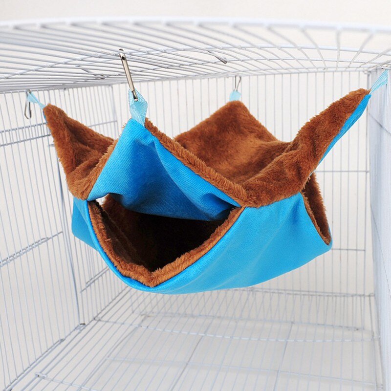 Warm Hamster Hangmat Opknoping Bed Huis Dierbenodigdheden Winter Kleine Dier Eekhoorn Cavia Double-Layer Pluche Katoen Nest