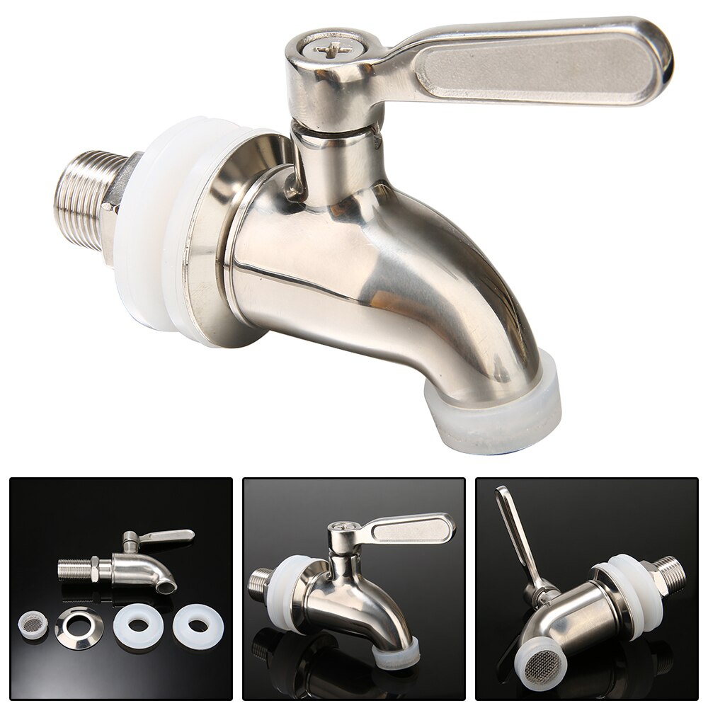Mayitr Stainless Steel Beverage Drink Dispenser Wine Barrel Spigot Tap Faucet for Home Bar Brew Barrel Beverage Wine Beer Kegs