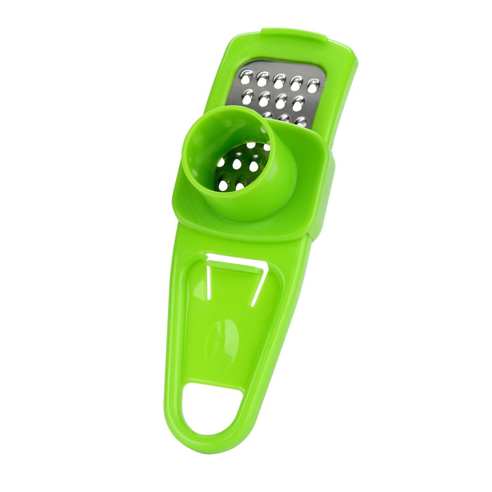 PP+Stainless Steel Garlic Crusher Vegetable Ginger Juicer Waring Blender Hand Held Mashed Potato Ginger Grinder Baby Food Tool: Green