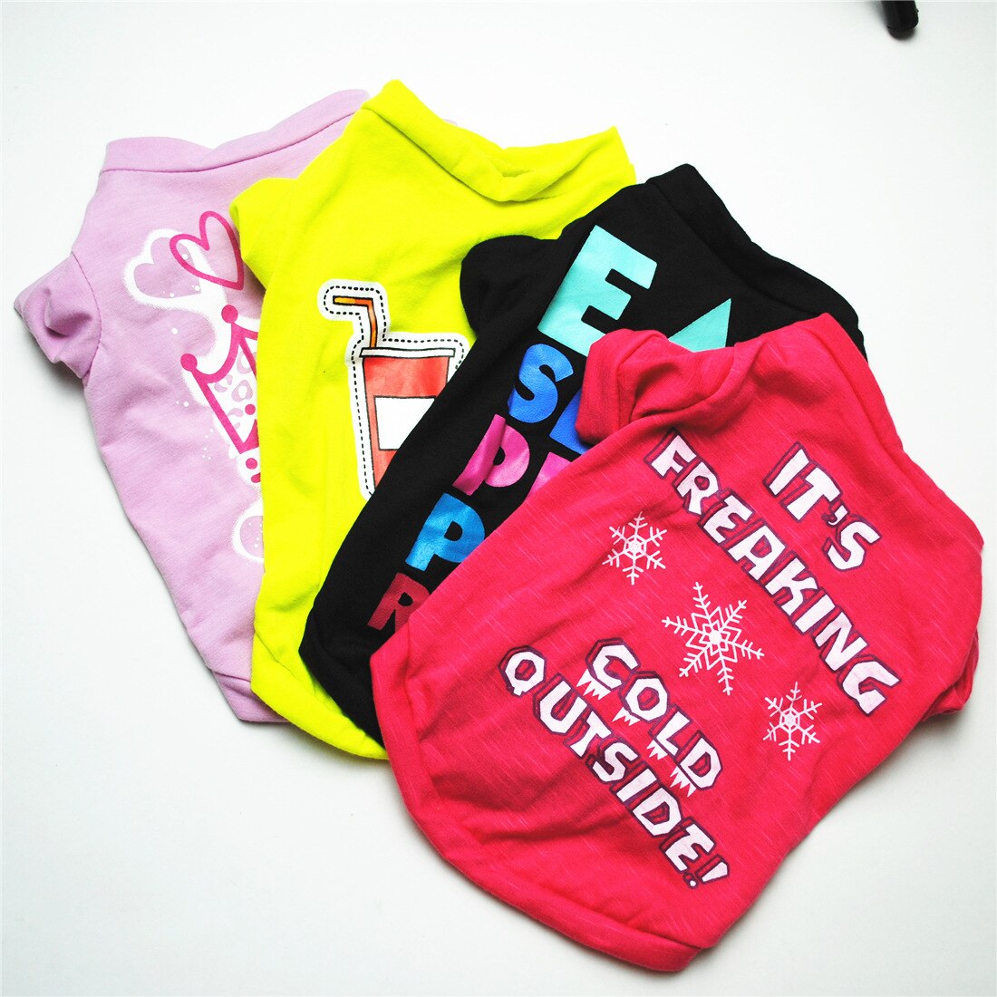 Kleding voor huisdieren, bedrukte puppy, hondenkostuum, cartoonkleding voor huisdieren, kleine honden, kerstkleding voor huisdieren, katten, honden, chihuahua's