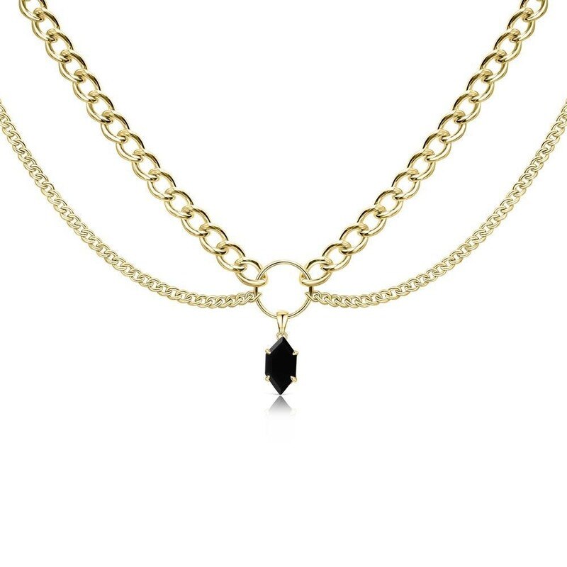 Nuovo arrivo due colori collana corta moda donna temperamento semplice multistrato collana opale catena clavicola per regalo donna