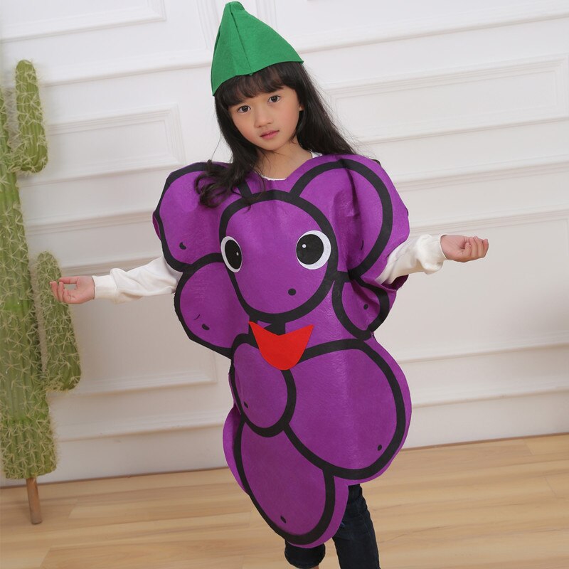 Kinder Kinder Kinder der Tag Cartoon Obst wassermelone/Erdbeere/apple Halloween Party Kostüme Cosplay Kleidung für Junge Mädchen: grape