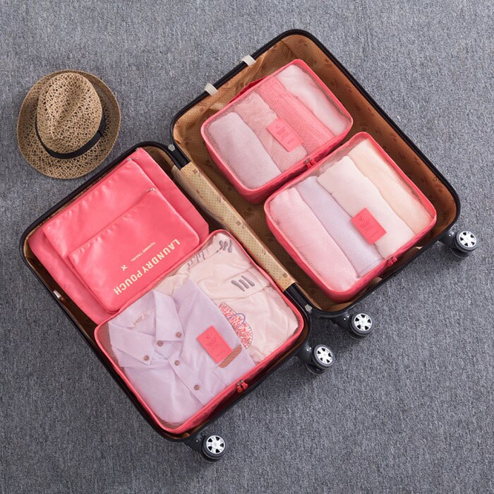 Mara's Dream 6pcs Polyester Packing Cube Women Travel Bag Waterproof Luggage Clothes Tidy Pouch Organizer Large Capacity Durable: G